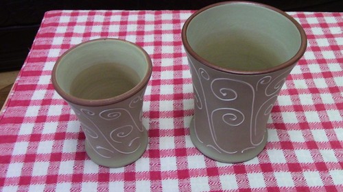 Denby ferndale pair - pair, vases