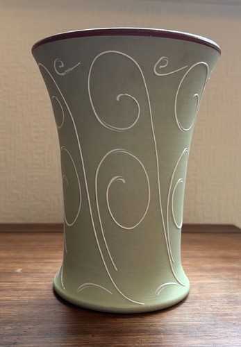 Denby stoneware vase green - denby,