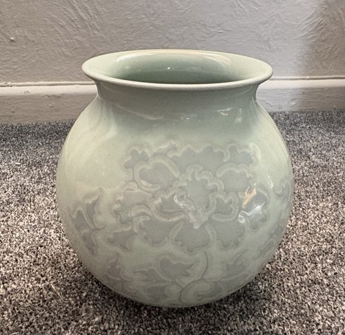 Vintage denby pale green vase - vintage,